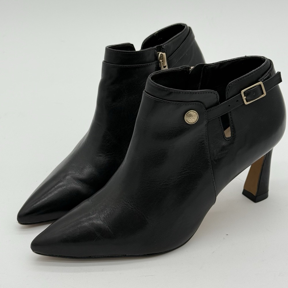 Vince Camuto W Keeshey Bootie Ankle Boot W 6 Stiletto Pointed Toe Black Leather